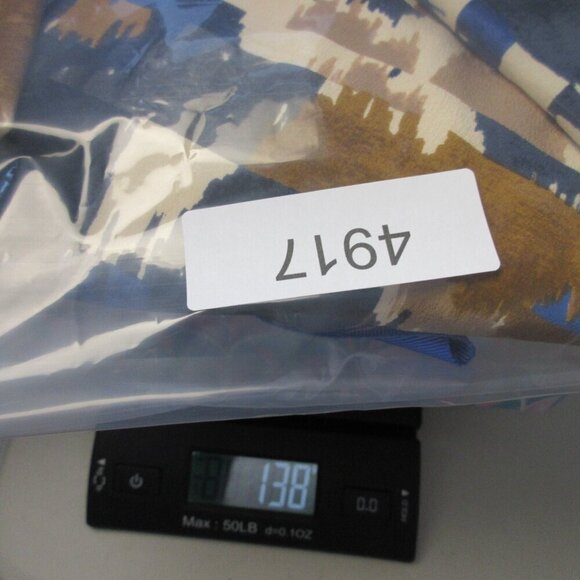 Club Monaco Silk Tunic Top Women S Brown Multi Short Cap Sleeve Boxy Casual 138 - Picture 10 of 10